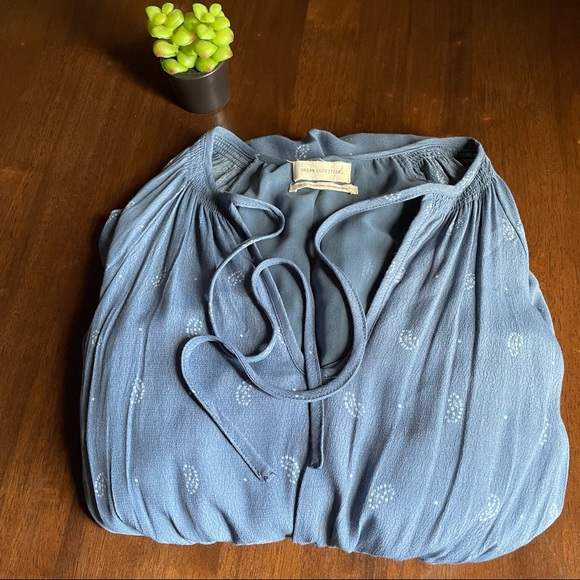 Urban Outfitters Tiered Blue Boho Peasant Long Sleeve Midi Dress Size XS - Picture 9 of 9